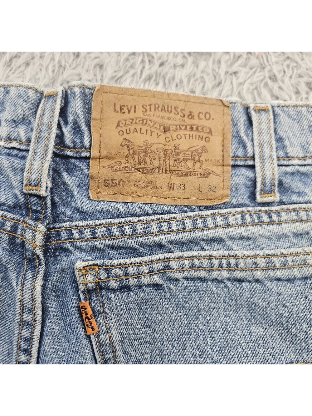 Vintage Levi's 1994 550 Baggy Taper Orange Tab Men 33x32 (Fits 30-31x31) Skater